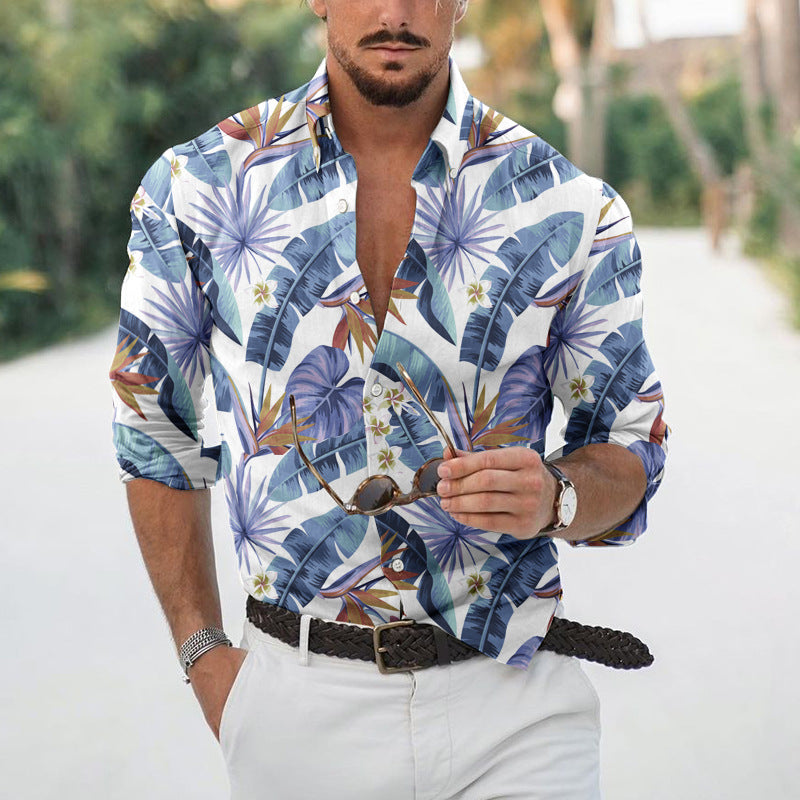 Camisa floral suelta para hombre Playa Retro