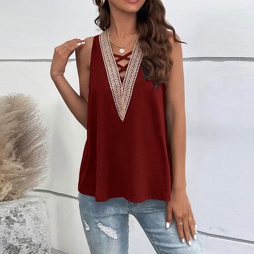 Casual Vest Loose Solid Color Top