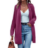 Solid Color Long Sleeve Cardigan For Women