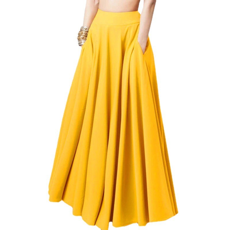 Plus Size Women's Solid Color Half-length Pleated Skirt