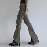 Loose Leisure Workwear Pocket Slimming Low Waist Straight-leg Pants Women