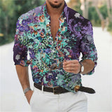 Camisa floral suelta para hombre Playa Retro