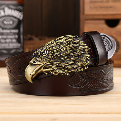 Fashion Cowhide Leisure Eagle Head Belt