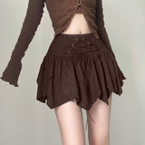 Women's Irregular Lace-up Waist Skirt