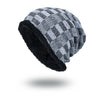 Knitted Wool Hat Plus Velvet Warm Contrast Color Small Square