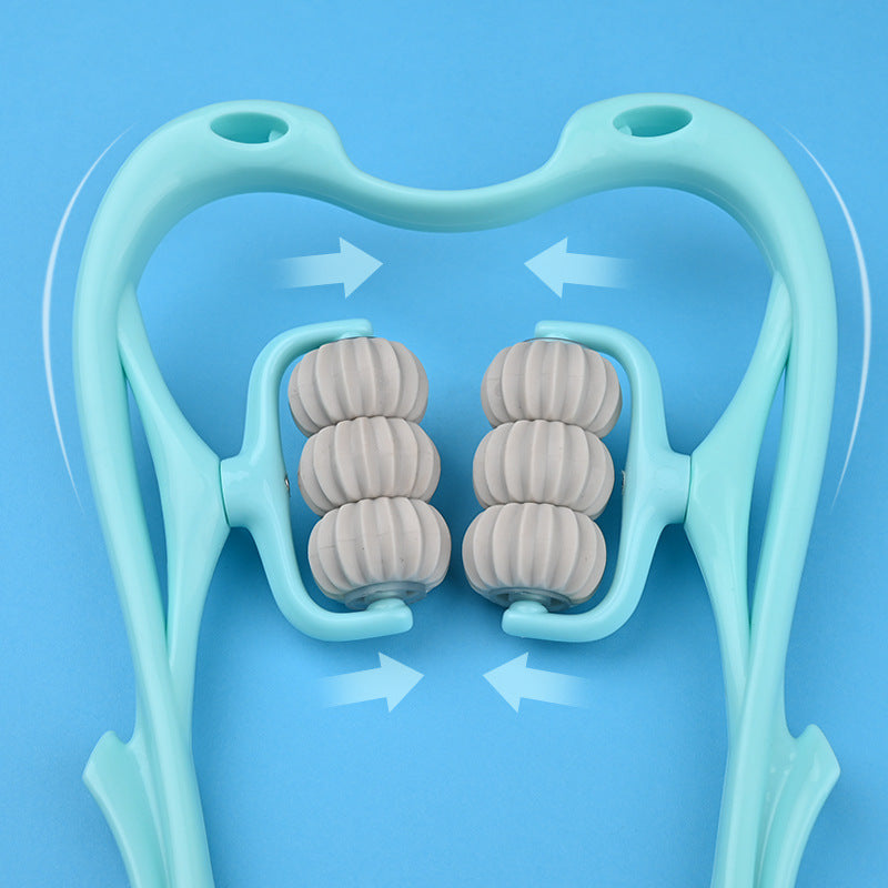 Masajeador de cuello de seis ruedas Manual multifuncional, herramienta de masaje con rodillo para aliviar el masaje