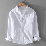 Men's Business  Casual Long-sleeved Loose Trendy Fashion All-match Youth Fresh Cotton Shirt Coat