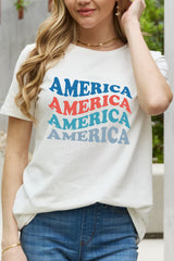 Camiseta de algodón con gráfico AMERICA de Simply Love