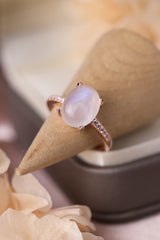 High Quality Natural Moonstone 925 Sterling Silver Side Stone Ring