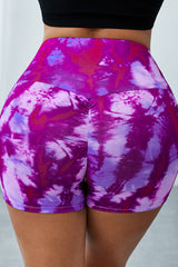 Shorts de yoga con cintura ancha y efecto tie-dye