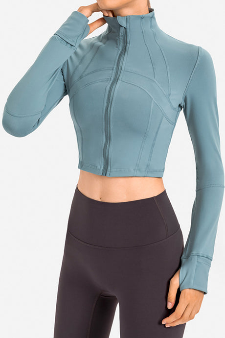 Zip Front Cropped Sports Jacket