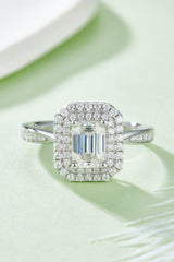 1 Carat Moissanite 925 Sterling Silver Side Stone Ring