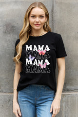 Camiseta de algodón con gráfico de mariposa MAMA de Simply Love