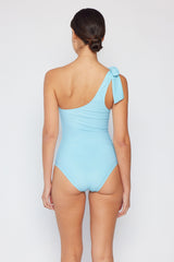 Traje de baño de un hombro en azul pastel Marina West Swim Vacay Mode