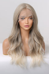 13*2" Lace Front Wigs Synthetic Long Wave 24" 150% Density in Medium Blonde Highlights