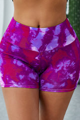 Shorts de yoga con cintura ancha y efecto tie-dye