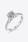 1 Carat Moissanite 925 Sterling Silver Side Stone Ring